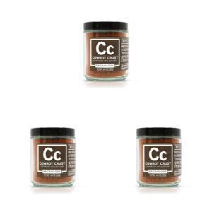Spiceology - Cowboy Crust Espresso Chile Spice Blend - BBQ Rubs, Spices and Seasonings - Use On: Steak, Beef, Elk Pork, Chili, Venison, Nuts, Veal, or Fish - 4.4 oz (Pack of 3)