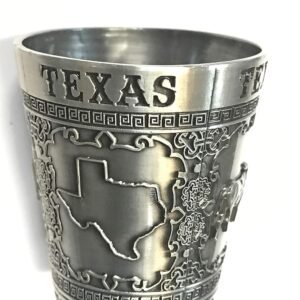 States Souvenir Metal Shot Glass Pewter Design - Texas Nashville Indiana Iowa ST. Louis Chicago Kentucky Ohio Illinois Collectible Metal Shot with Iconic Images (Texas The Lone...