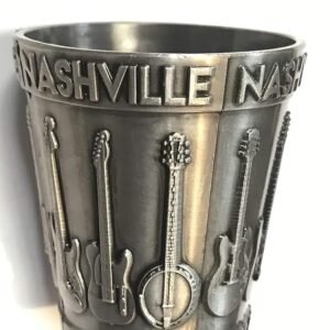 States Souvenir Metal Shot Glass Pewter Design - Texas Nashville Indiana Iowa ST. Louis Chicago Kentucky Ohio Illinois Collectible Metal Shot with Iconic Images (Nashville Music...
