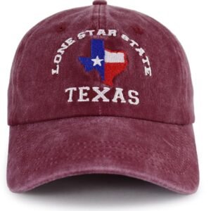 Texas Flag Hats for Men Women,Funny Adjustable Cotton Embroidered Lone Star State Baseball Cap