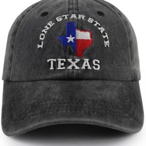 Texas Flag Hats for Men Women,Funny Adjustable Cotton Embroidered Lone Star State Baseball Cap