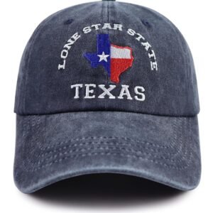 Texas Flag Hats for Men Women,Funny Adjustable Cotton Embroidered Lone Star State Baseball Cap