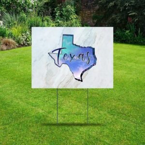 Texas Galaxy Stars Yard Signs with Stakes 18x24 Inch S Double Sided Lawn Signs with Stakes for Road Real Estate Lawn Yard Decorations