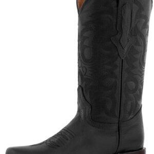 Texas Legacy Mens Black Western Leather Cowboy Boots Rodeo Wear Square Toe