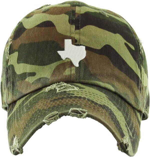 Texas Map Vintage Baseball Cap Embroidered Cotton Adjustable Distressed Dad Hat