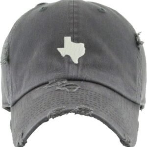 Texas Map Vintage Baseball Cap Embroidered Cotton Adjustable Distressed Dad Hat