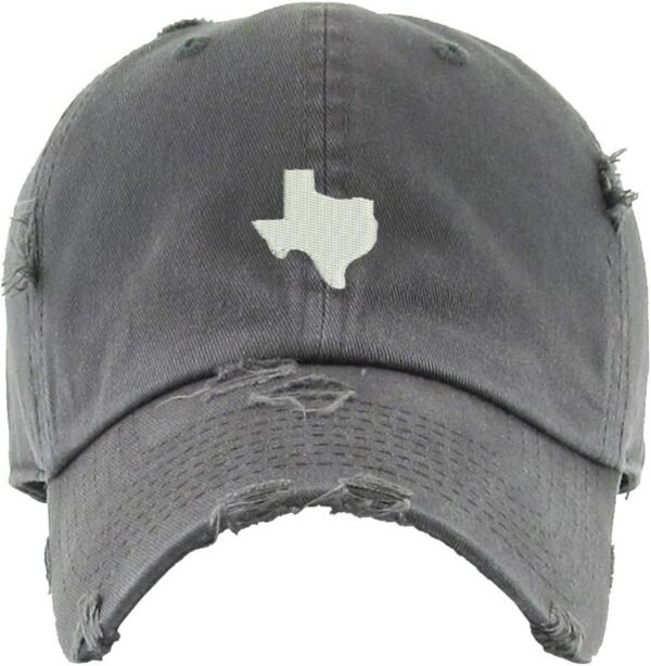 Texas Map Vintage Baseball Cap Embroidered Cotton Adjustable Distressed Dad Hat