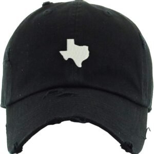 Texas Map Vintage Baseball Cap Embroidered Cotton Adjustable Distressed Dad Hat