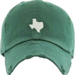 Texas Map Vintage Baseball Cap Embroidered Cotton Adjustable Distressed Dad Hat
