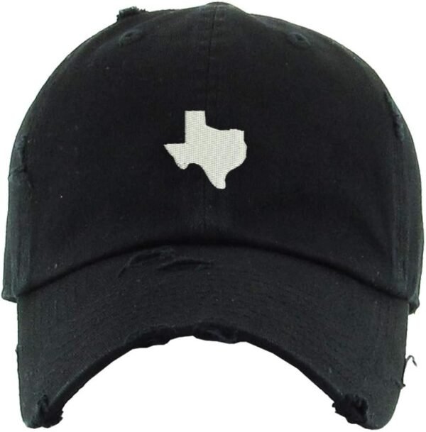 Texas Map Vintage Baseball Cap Embroidered Cotton Adjustable Distressed Dad Hat