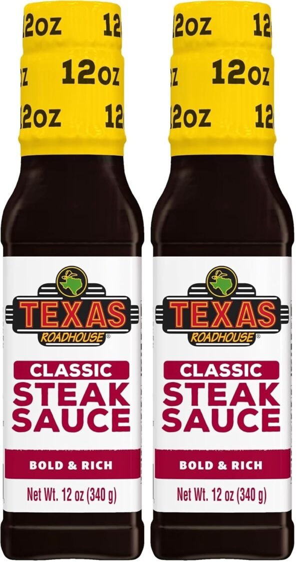 Texas Roadhouse Classic Steak Sauce, 12 oz. Bottle, Perfect Steak Marinade or Dipping Sauce, Made with Vinegar, Onion and Garlic (Pack of 2)