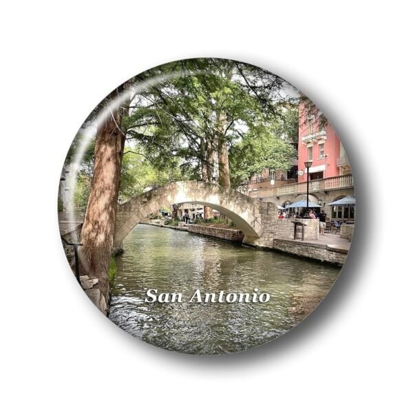 Texas San Antonio River Walk Fridge Magnet Sticker 3D Crystal Glass Refrigerator Magnets San Antonio City Travel Collectible Souvenir Gifts Fridge Decoration