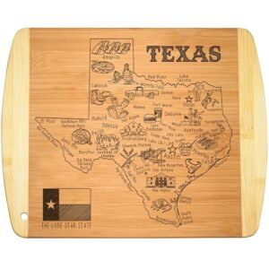 Texas State Gift Cutting Board, 11" x 8.5" - Decoration & Small Charcuterie Serving Board for Snacks - Perfect Home & Kitchen Gift Featuring Texas State Map - Bamboo Wood...