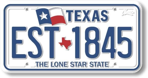 Texas State License Plate Magnet by Classic Magnets, 1.9" x 3.8", Collectible 3D Rubber Vintage-Style Souvenirs and Gifts Made in The USA