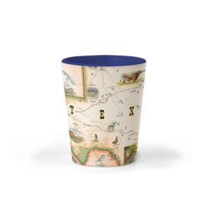 Texas State Map Ceramic Shot Glass, BPA-Free - For Office, Home, Gift, Party - Durable and holds 1.5 oz Liquid