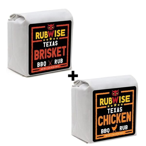 Texas Style Brisket Rub & Chicken Rub by Rubwise | BBQ Rub & Spices for Smoking & Grilling | Dry Rubs | Great on Brisket, Steaks, Ribs, Burgers, Chicken, Turkey, Duck, and...