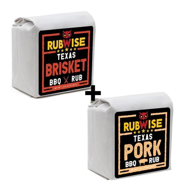 Texas Style Brisket Rub & Pork Rub by Rubwise | BBQ Rub & Spices for Smoking & Grilling | Dry Rubs | Great on Brisket, Steaks, Ribs, Burgers, Chops, Pork Butt, Tenderloin & More...