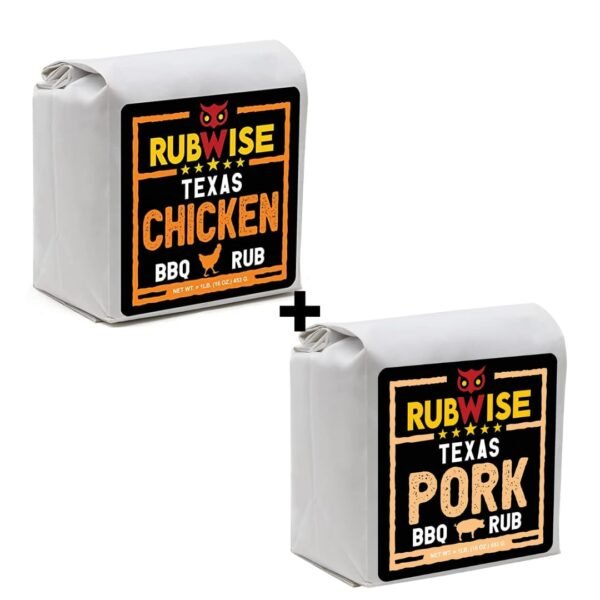 Texas Style Chicken Rub & Pork Rub by Rubwise | BBQ Rub & Spices for Smoking & Grilling | Dry Rubs | Great on Chicken, Turkey, Duck, Burgers, Chops, Pork Butt, Tenderloin & More...