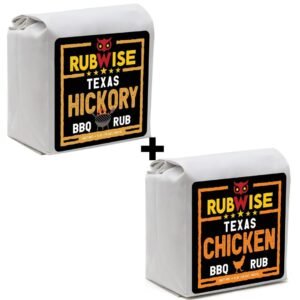 Texas Style Hickory Rub & Chicken Rub by Rubwise | BBQ Rub & Spices for Smoking & Grilling | Dry Rubs | Great on Brisket, Burgers, Chicken, Duck, Ribs, Pork & Turkey, Chops,...
