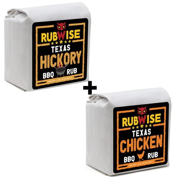 Texas Style Hickory Rub & Chicken Rub by Rubwise | BBQ Rub & Spices for Smoking & Grilling | Dry Rubs | Great on Brisket, Burgers, Chicken, Duck, Ribs, Pork & Turkey, Chops,...