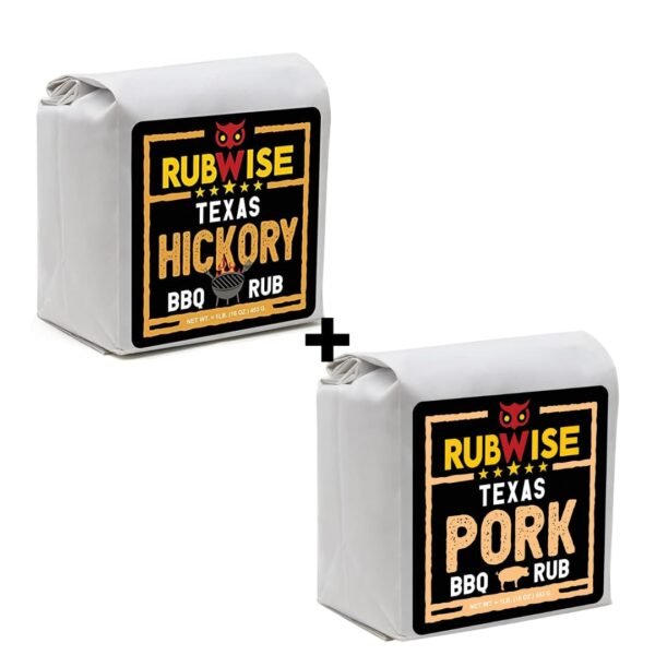 Texas Style Hickory Rub & Pork Rub by Rubwise | BBQ Rub & Spices for Smoking & Grilling | Dry Rubs | Great on Brisket, Chicken, Ribs, Pork & Turkey, Chops, Pork Butt, Tenderloin...