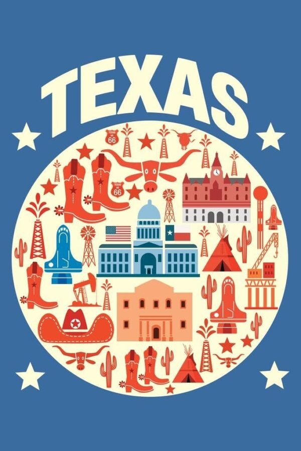 Texas Symbols Cool Wall Art Print Poster 24x36
