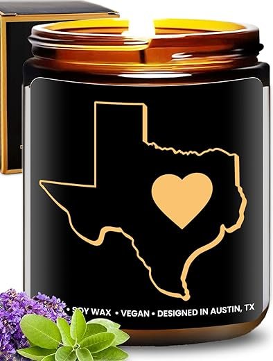 Texas Candle, House Warming Gifts for Women, Unique Texas Gifts for Men, Ideal State Themed Souvenirs For Him or Her, Moving Away and Home Sick Gift, Birthday, Christmas, Special Occasions, Gift Ready