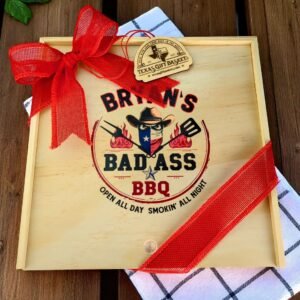 The BAD ASS Personalized Texas BBQ Box - FREE US MAINLAND SHIPPING!