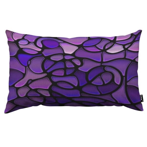 TKS MITLAN Glass Mosaic Pillow Covers 12 x 20 Inch Purple Abstract Stained Rustic Linen Throw Pillow Covers 12x20 Inch for Sofa Couch Decoration