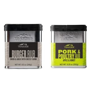 Traeger Grills SPC215 Burger Rub with Onion, Garlic & Cheese and SPC171 Pork & Poultry Rub with Apple & Honey Bundle