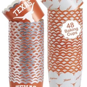 University of Texas Baking Cups (48 Pcs) for UT Longhorns Football, Birthday, and Graduation Party Decorations (Texas Longhorns)