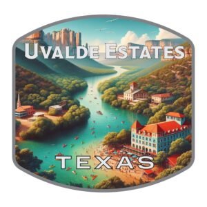 Uvalde Estates Texas Vinyl Bubble Free Souvenir Kiss-Cut Sticker 3-Inch