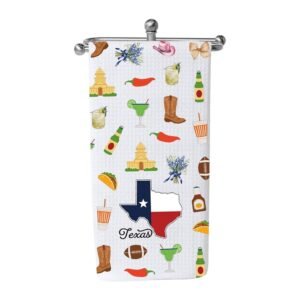 WCGXKO Texas Themed Gifts Texas Country Bachelorette Party Gift Texas Kitchen Towel Housewarming Gift (Texas Towel1)