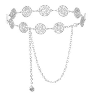 Western Chain Belt for Women, Metal Concho Waist Belt Boho Cowgirl Accessories for Dresses Jeans Country Concert