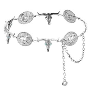 Western Chain Belt For Women Western Gold Belt Metal Country Cowgirl Waist Chain Belts For Dresses Jeans