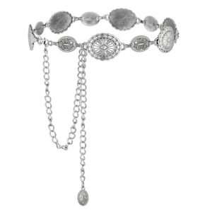 Western Chain Belt Vintage Concho Cowgirl Waist Chain Belt for Women Dresses Jeans Adjustable