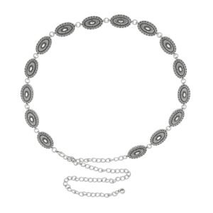 Western Concho-Chain-Belt-Women Cowgirl Metal-Belts