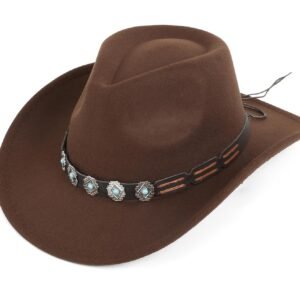 Western Cowboy Hat for Men and Women â€“ Classic Western Style with Adjustable Fit, Vintage Leather Trim