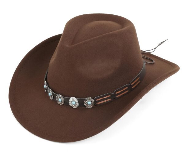 Western Cowboy Hat for Men and Women â€“ Classic Western Style with Adjustable Fit, Vintage Leather Trim