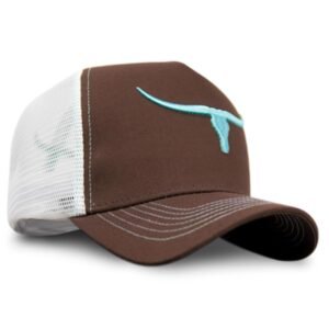Western Texas Flat Bill Trucker Hat Ranch Longhorn Country Rodeo Cowboy Ranch Embroidered Snapback Baseball Cap Men Women (US, Alpha, One Size, Standard, Rustic Orange/Khaki)