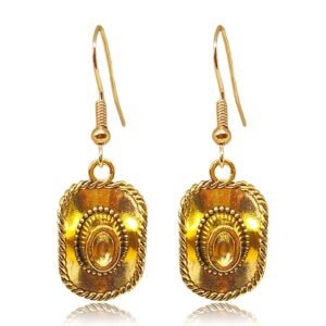 Western West Cowgirl Cowboy Hat Drop Dangle Earrings Texas Spur Rodeo Dangle Earrings Jewelry