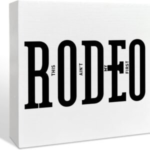 Western Wooden Box Sign Decor, Southwestern Rodeo Typography Decorations for Home Office Living Room Bedroom, Modern Farmhouse Southern Table Decor, Western Gifts for Men Cowboy