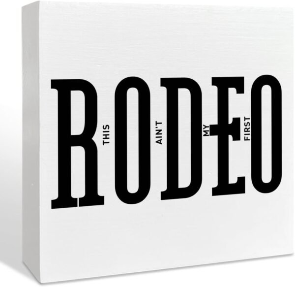 Western Wooden Box Sign Decor, Southwestern Rodeo Typography Decorations for Home Office Living Room Bedroom, Modern Farmhouse Southern Table Decor, Western Gifts for Men Cowboy