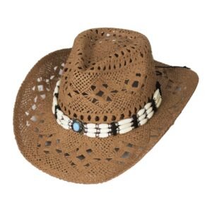 Wildarms Western Cowboy Hat for Women Men Wide Brim Woven Straw Cowboy Hat for Men Cowgirl Sun Beach Hat Decorative Bands