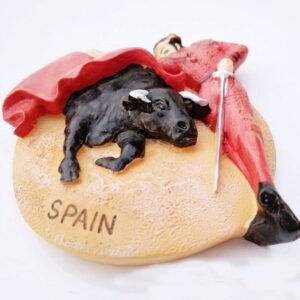 WitnyStore Tiny 2½" Matador Bull Spanish Bullfight Spain - Miniature Hand Made Resin 3D Europe Landmark Tourist Attractions Decorative Refrigerator Fridge Magnets Collectible...