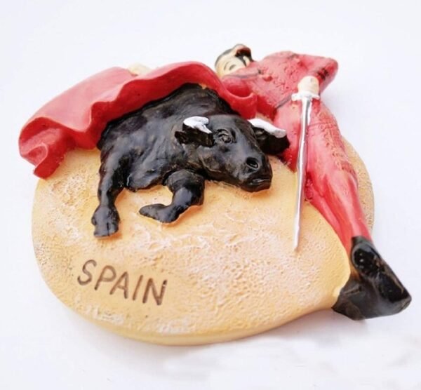 WitnyStore Tiny 2½" Matador Bull Spanish Bullfight Spain - Miniature Hand Made Resin 3D Europe Landmark Tourist Attractions Decorative Refrigerator Fridge Magnets Collectible...