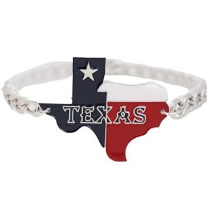Women Western Jewelry Boot Bracelet Metal Chain Texas State Map Shoe Charm Silver Color Strand TX Star