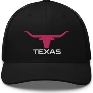 Women's Texas Pink Longhorn Western Trucker Hat Country Rodeo Cowboy Embroidered Snapback Cowgirl Baseball Cap