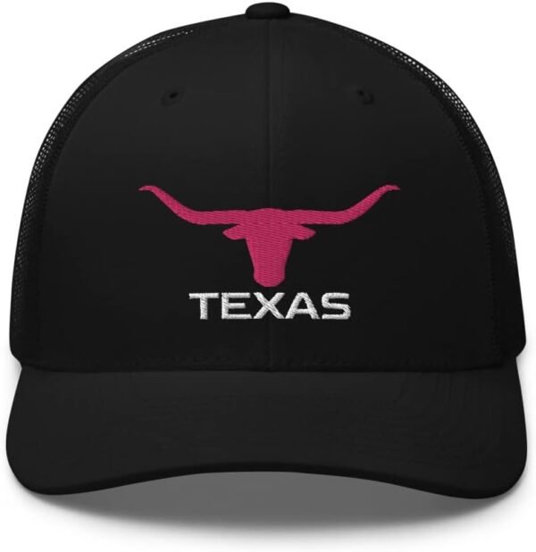 Women's Texas Pink Longhorn Western Trucker Hat Country Rodeo Cowboy Embroidered Snapback Cowgirl Baseball Cap