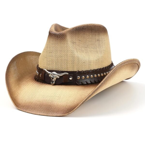 WOOH Straw Cowboy Hats for Women and Men,Western Brown Cowgirl Hat for Rodeo,Country Concert and Cowboy Outfits